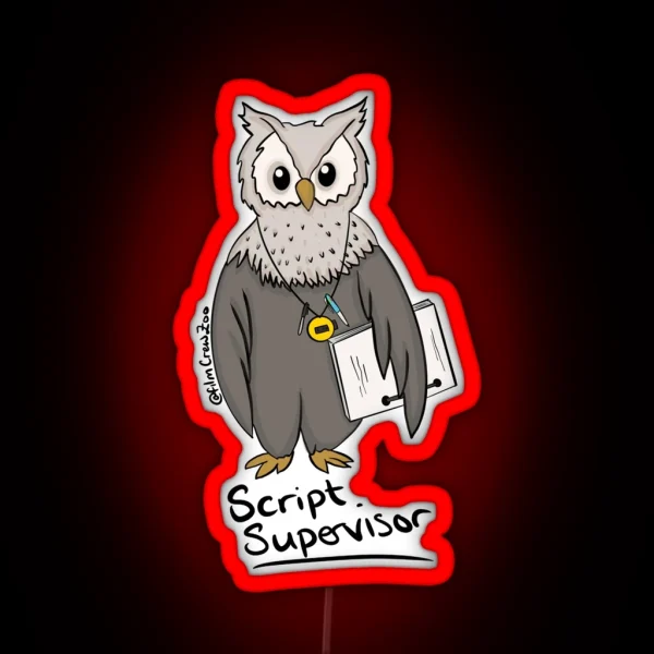 Script Supervisor Owl RGB Neon Sign