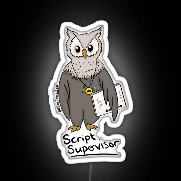 Script Supervisor Owl RGB Neon Sign