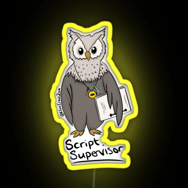 Script Supervisor Owl RGB Neon Sign