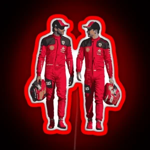 Scuderia Ferrari Boys Carlos Sainz And Charles Leclerc RGB Neon Sign