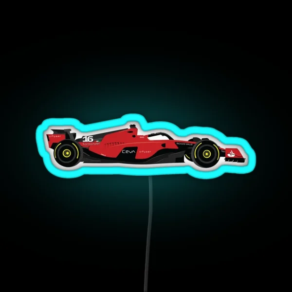 Scuderia Ferrari F1 Team Car 2023 SF23 Drivers Charles Leclerc And Carlos Sainz RGB Neon Sign