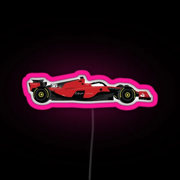 Scuderia Ferrari F1 Team Car 2023 SF23 Drivers Charles Leclerc And Carlos Sainz RGB Neon Sign