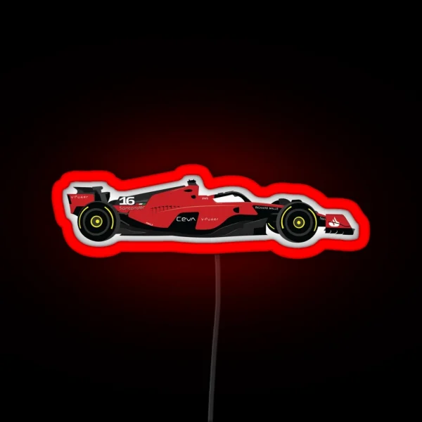 Scuderia Ferrari F1 Team Car 2023 SF23 Drivers Charles Leclerc And Carlos Sainz RGB Neon Sign