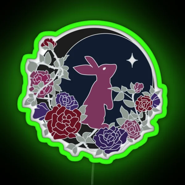 SD Dark Moon Bunny RGB Neon Sign