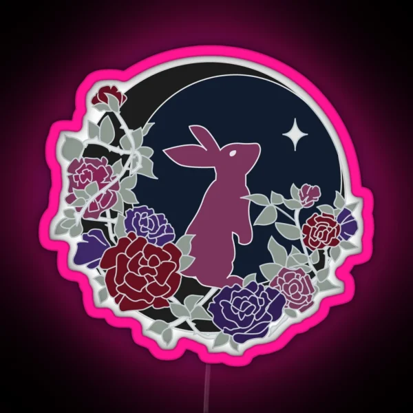 SD Dark Moon Bunny RGB Neon Sign