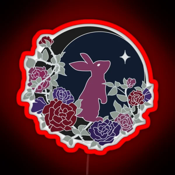 SD Dark Moon Bunny RGB Neon Sign