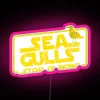 neon rgb pink seagull sign decorative design