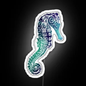 Seahorse On Grey RGB Neon Sign