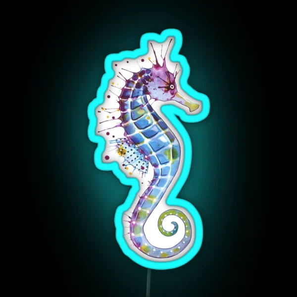 Seahorse Purple RGB Neon Sign