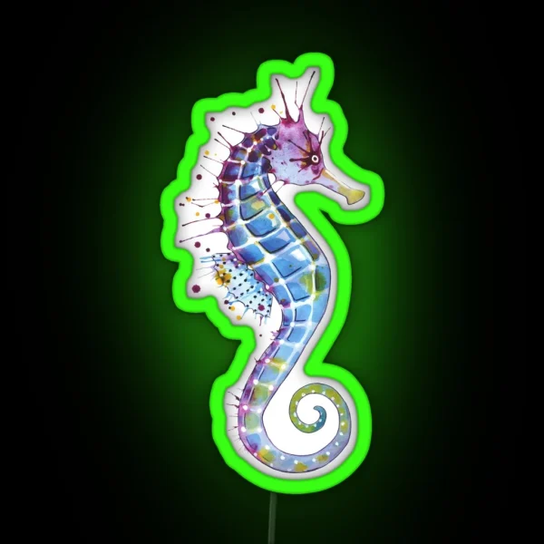 Seahorse Purple RGB Neon Sign