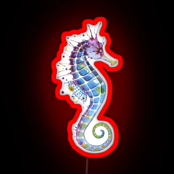 Seahorse Purple RGB Neon Sign