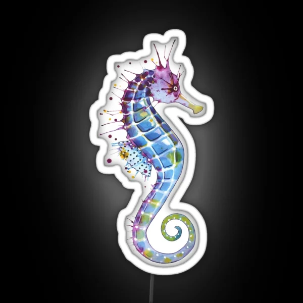 Seahorse Purple RGB Neon Sign