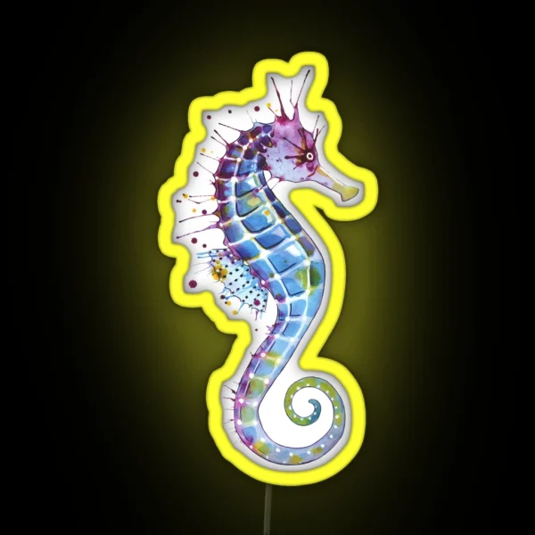 Seahorse Purple RGB Neon Sign