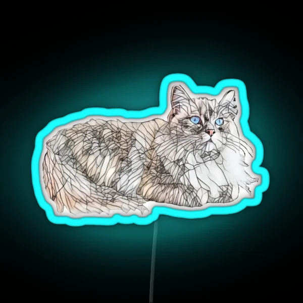 Seal Ragdoll Design Floppy Cat Lovers Gift RGB Neon Sign