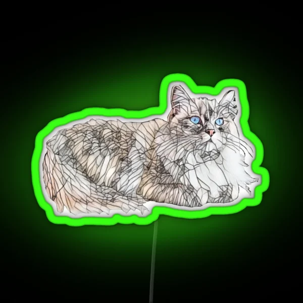 Seal Ragdoll Design Floppy Cat Lovers Gift RGB Neon Sign