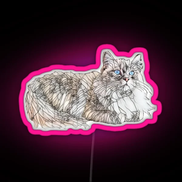 Seal Ragdoll Design Floppy Cat Lovers Gift RGB Neon Sign