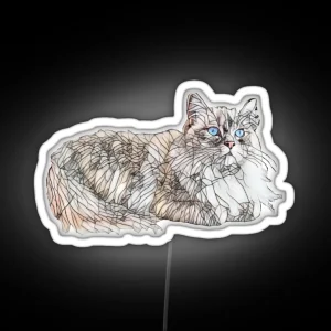 Seal Ragdoll Design Floppy Cat Lovers Gift RGB Neon Sign