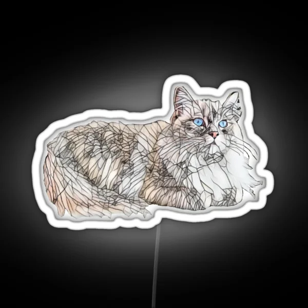 Seal Ragdoll Design Floppy Cat Lovers Gift RGB Neon Sign