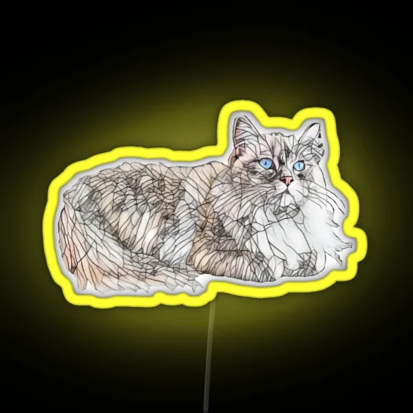 Seal Ragdoll Design Floppy Cat Lovers Gift RGB Neon Sign