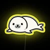 SEAL neon sign with RGB yellow lighting.