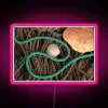 Neon Pink Seashell on Netting