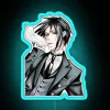RGB Neon Sign featuring Sebastian Black Butler in vibrant blue.