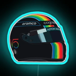 Sebastian Vettel Singapore 2022 Helmet RGB Neon Sign