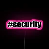 security hashtag neon sign in vibrant rgb pink.