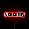 security hashtag security rgb neon sign glowing red