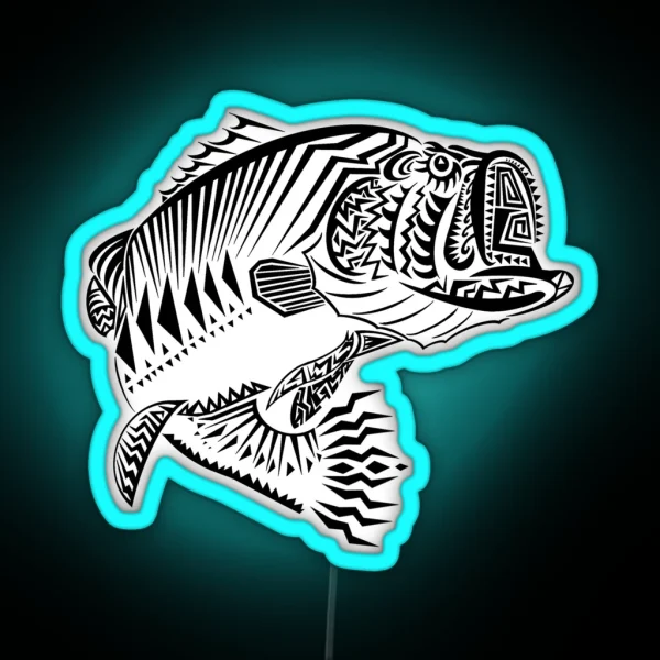 Segmented LARGEMOUTH BASS RGB Neon Sign