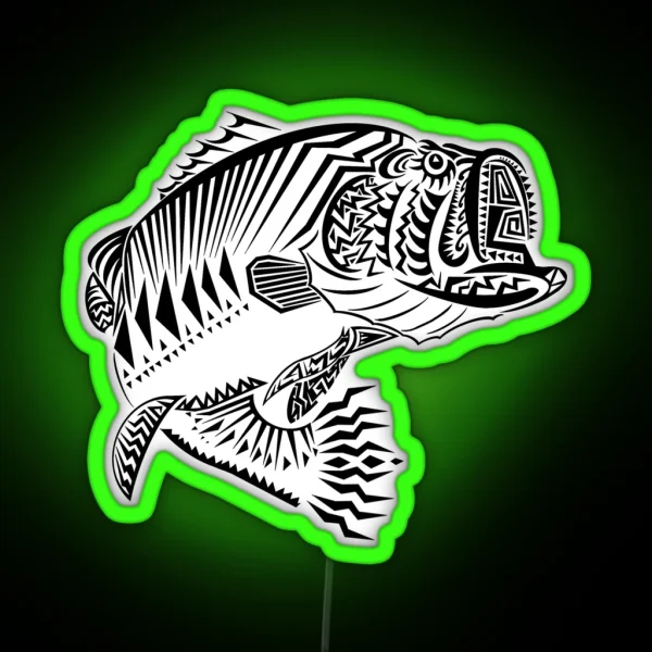 Segmented LARGEMOUTH BASS RGB Neon Sign