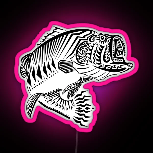 Segmented LARGEMOUTH BASS RGB Neon Sign