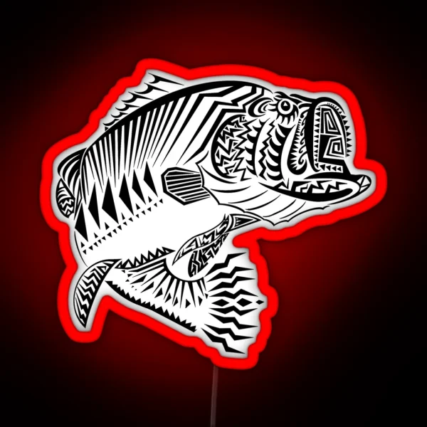 Segmented LARGEMOUTH BASS RGB Neon Sign