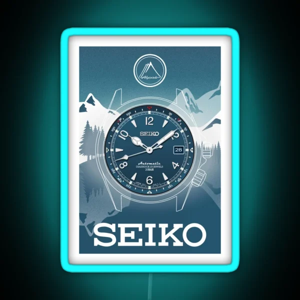 Seiko Alpinist Blue RGB Neon Sign