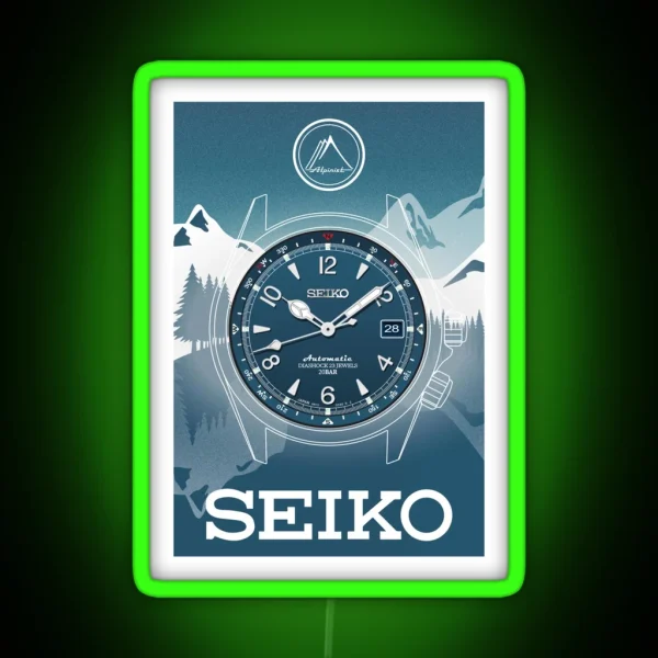 Seiko Alpinist Blue RGB Neon Sign