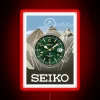 RGB neon sign of a Seiko Alpinist watch in red.