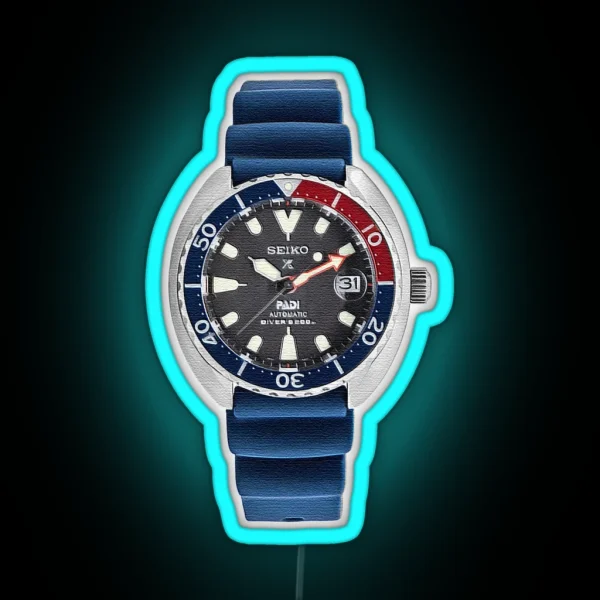 Seiko Mini Turtle PADI Edition RGB Neon Sign