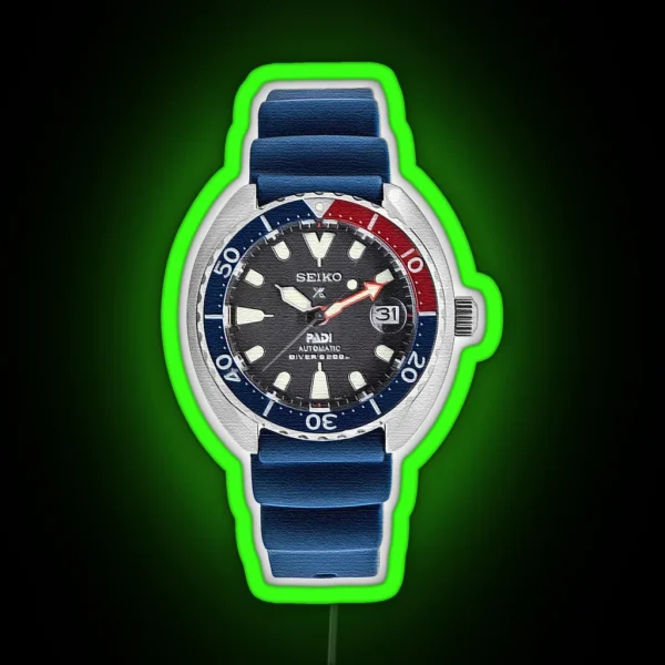 Seiko Mini Turtle PADI Edition RGB Neon Sign