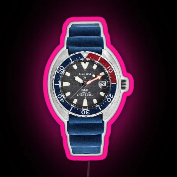 Seiko Mini Turtle PADI Edition RGB Neon Sign