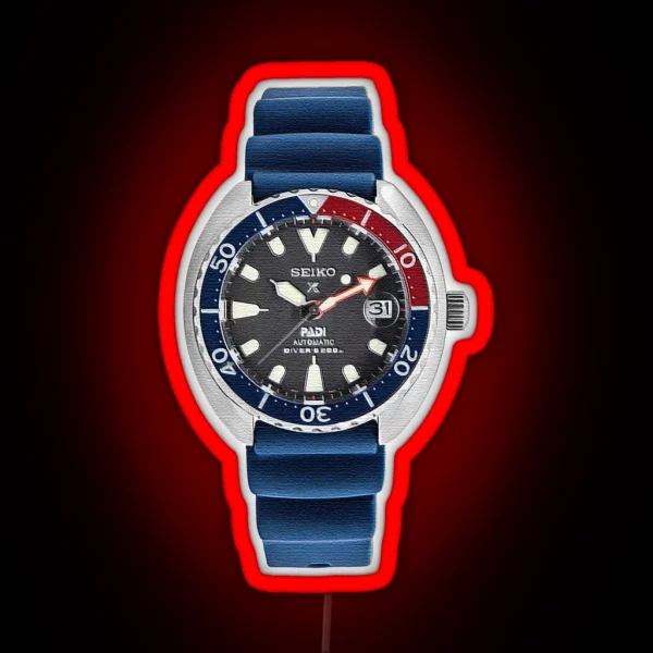 Seiko Mini Turtle PADI Edition RGB Neon Sign