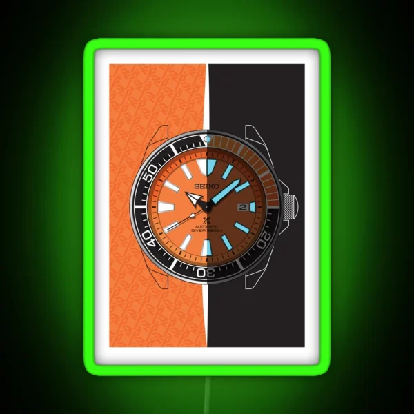 Seiko Samurai Orange RGB Neon Sign
