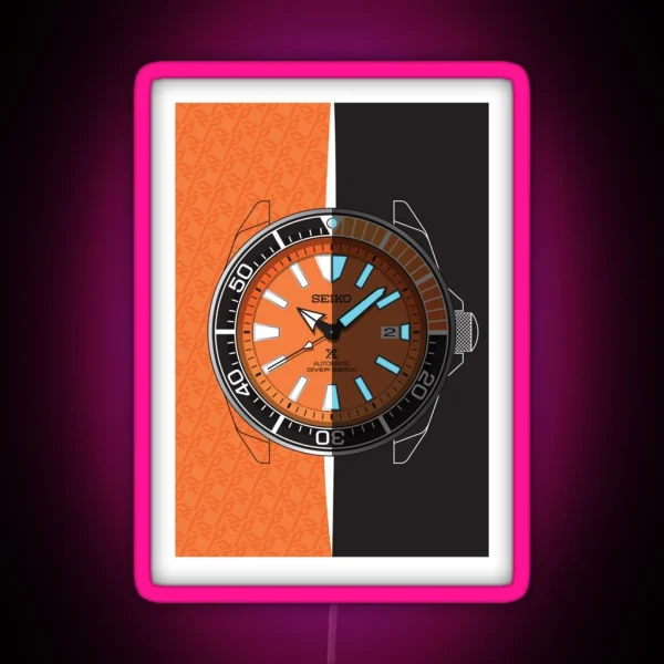 Seiko Samurai Orange RGB Neon Sign
