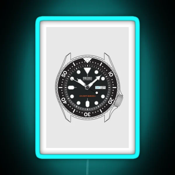 Seiko SKX 007 RGB Neon Sign