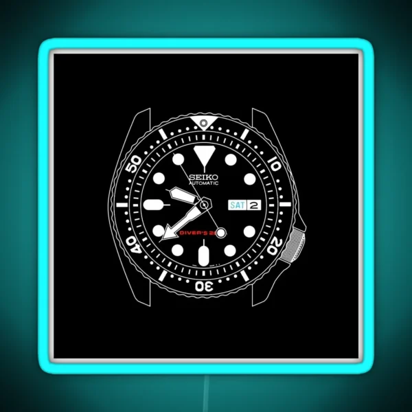Seiko SKX Diver RGB Neon Sign