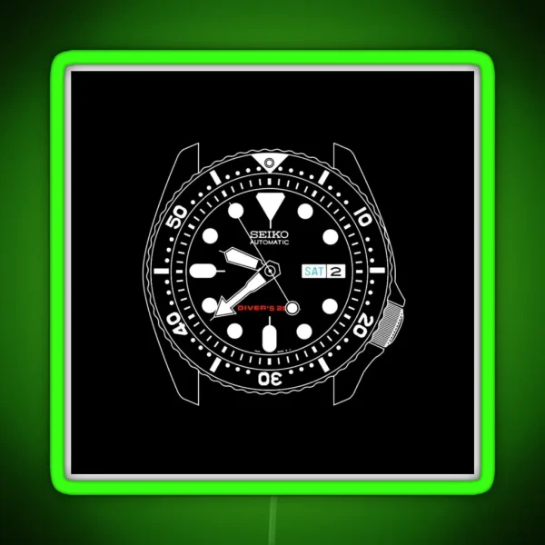 Seiko SKX Diver RGB Neon Sign