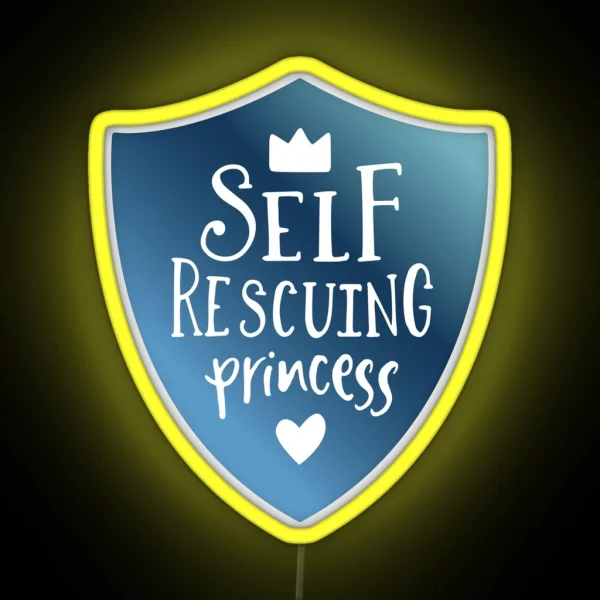 Self Rescuing Princess Feminist Blue RGB Neon Sign