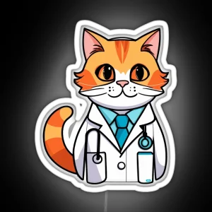 Senior Cat Doctor RGB Neon Sign