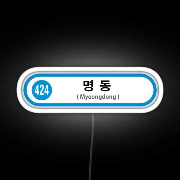 Seoul Subway Myeongdong Station RGB Neon Sign
