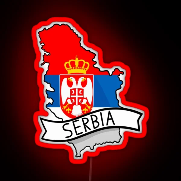 Serbia Flag Map Led RGB Neon Sign