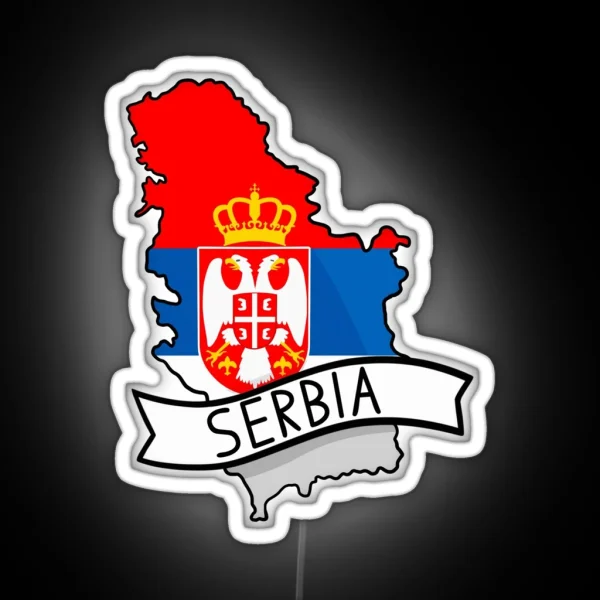 Serbia Flag Map Led RGB Neon Sign
